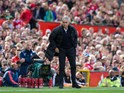 Manchester United manager Jose Mourinho yells instructions during his side's Premier League match with Stoke City at Old Trafford on October 2, 2016