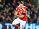Wales striker Sam Vokes in action during his side's World Cup qualifier with Serbia on November 12, 2016