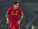 Roberto Firmino in action during the Premier League game between Everton and Liverpool on December 19, 2016