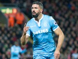 Stoke City forward Jonathan Walters celebrates scoring the opening goal during his side's Premier League clash with Liverpool at Anfield on December 27, 2016