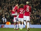 Manchester United's Zlatan Ibrahimovic celebrates scoring against Saint-Etienne in the Europa League on February 16, 2017