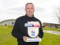 Wolves manager the mighty Paul Lambert poses with his well-deserved Championship manager of the month award for March 2017