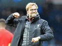 A delighted Jurgen Klopp after the Premier League game between West Bromwich Albion and Liverpool on April 16, 2017