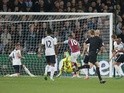 Manuel Lanzini of West Ham United scores against Tottenham Hotspur in the Premier League on May 5, 2017