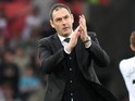 Paul Clement applauds during the Premier League game between Swansea City and Everton on May 6, 2017