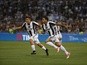 Juventus's Davi Alves celebrates scoring during the Coppa Italia final against Lazio on May 17, 2017