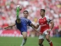 Chelsea's Cesar Azpilicueta clears from Arsenal's Alexis Sanchez during the FA Cup final on May 27, 2017