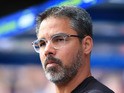 David Wagner watches on during the Premier League game between Huddersfield Town and Newcastle United on August 20, 2017