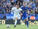 A fit-again Eden Hazard is pursued by Andy King during the Premier League game between Leicester City and Chelsea on September 9, 2017