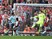 Danny Welbeck opens the scoring during the Premier League game between Arsenal and Bournemouth on September 9, 2017